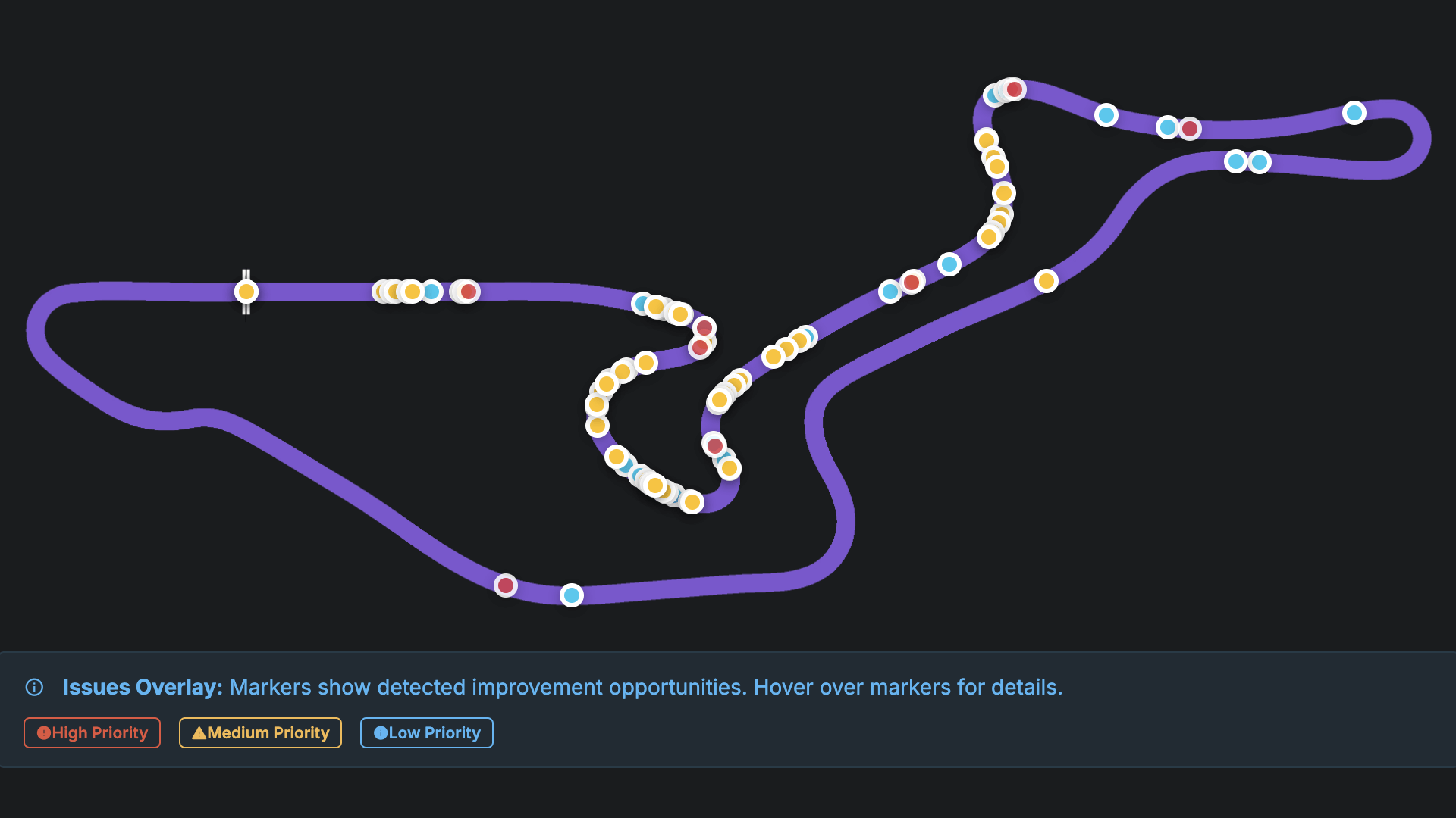 Interactive Track Map with Improvement Markers